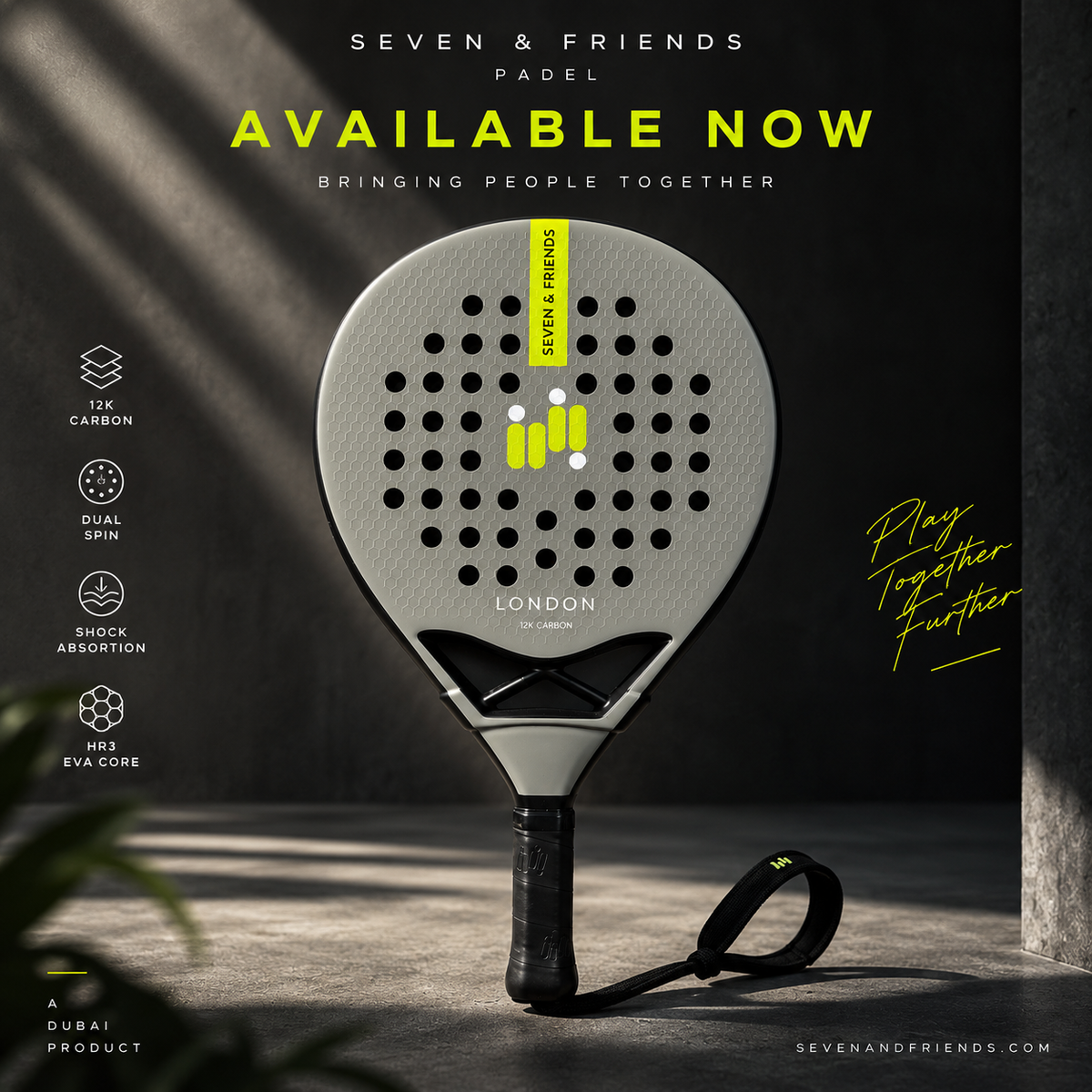 LONDON 12K Carbon Padel Racket | SEVEN & FRIENDS
